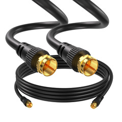 15ft RG6 Dual Coaxial Cable Extension Digital Antenna Black TV Satellite