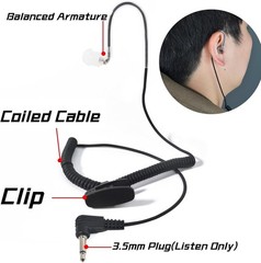 3.5mm Surveillance Balanced Armature Earpiece, Listen Only Headset for Walkie…