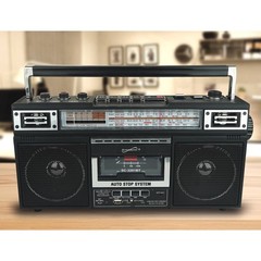 Supersonic SC-3201BT 4 Band Radio & Cassette Player Boombox, AM/FM/SW Radio