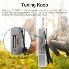 PR15 Pocket FM/AM/NOAA Emergency Weather Radio Little Transistor Tuning Walking