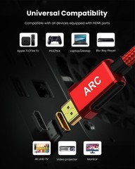 Silkland 4K HDMI ARC Cable for Soundbar, 60Hz 2.0 6.6 Feet, Red