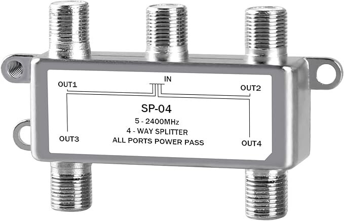 4 In 1 Out RF Combiner 1 In 4 Out RF TV Splitter For CATV Box Satellite Antenna