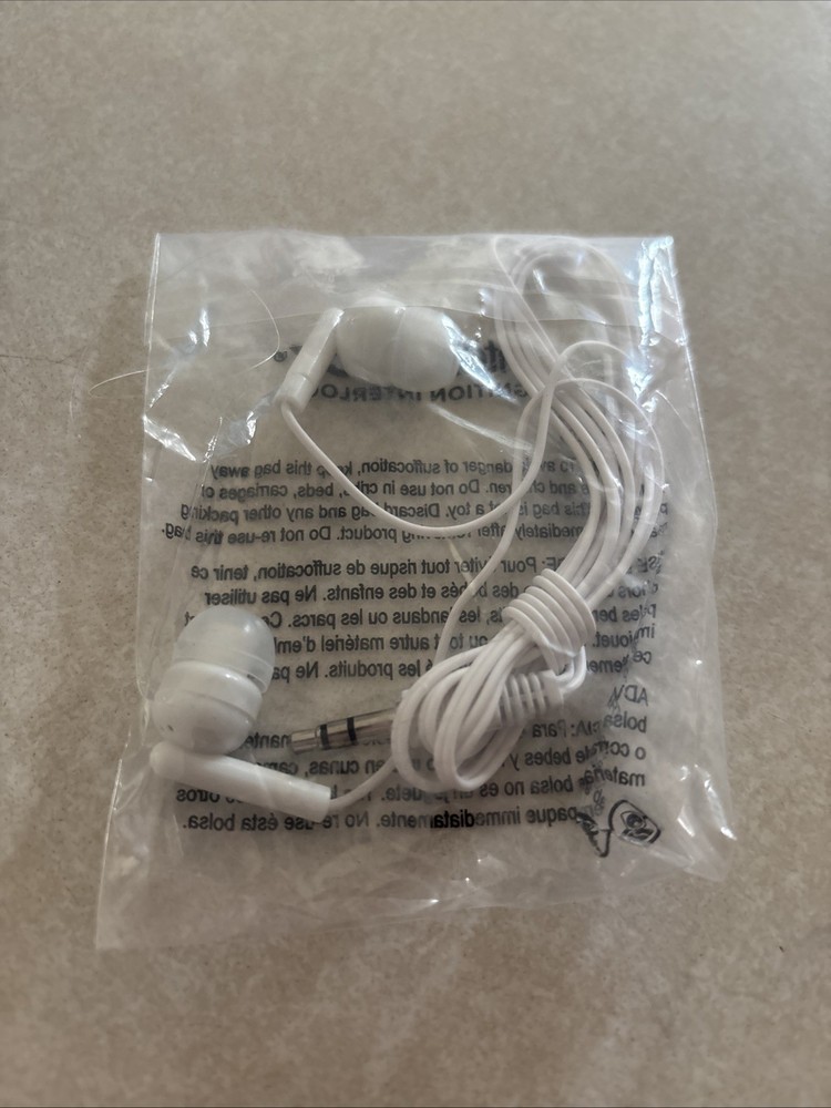 In-Ear Only Headphones – White NOS Sealed New Earbuds