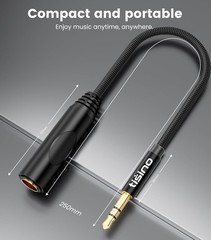 1/4 to 3.5mm Stereo Audio Adapter 1/4″ Female to 1/8″ Male 1ft Long Stereo