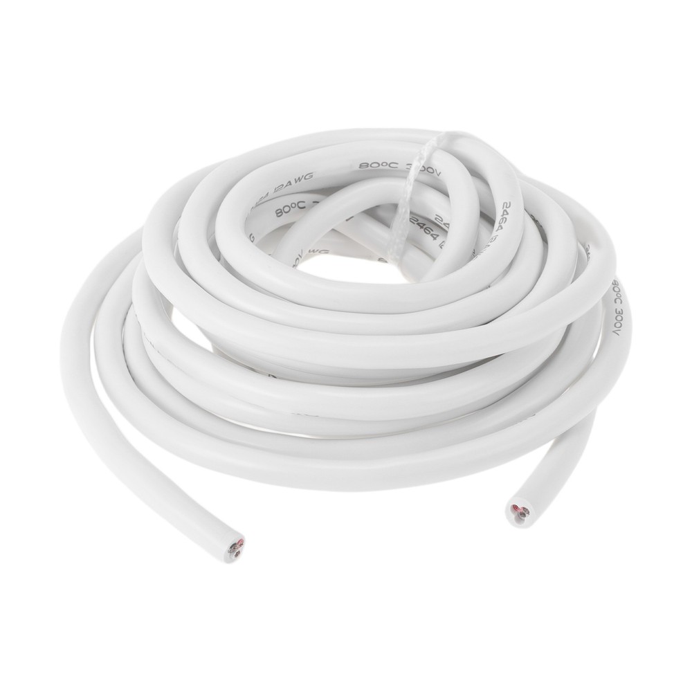 Electrical Ground Wire Automotive Power Wire 18FT White TC 12AWG 3 Conductor