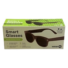 WeariQ Smart Glasses Brown Glossy Frame UV400 Polarized Wireless Bluetooth USB-C