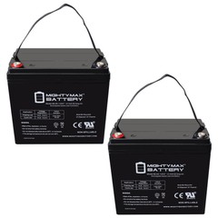 Mighty Max 12V 55Ah Internal Thread Battery for Quantum QG Edge 2.0 – 2 Pack