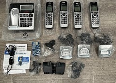 Panasonic KX-TG994SK DECT 6.0 Bluetooth 4-Handset Cordless Phone System (No Box)