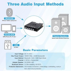 TDA7498E 2.1 Bluetooth Amplifier Board 160Wx2 220W Sub Treble Bass AUX USB DIY