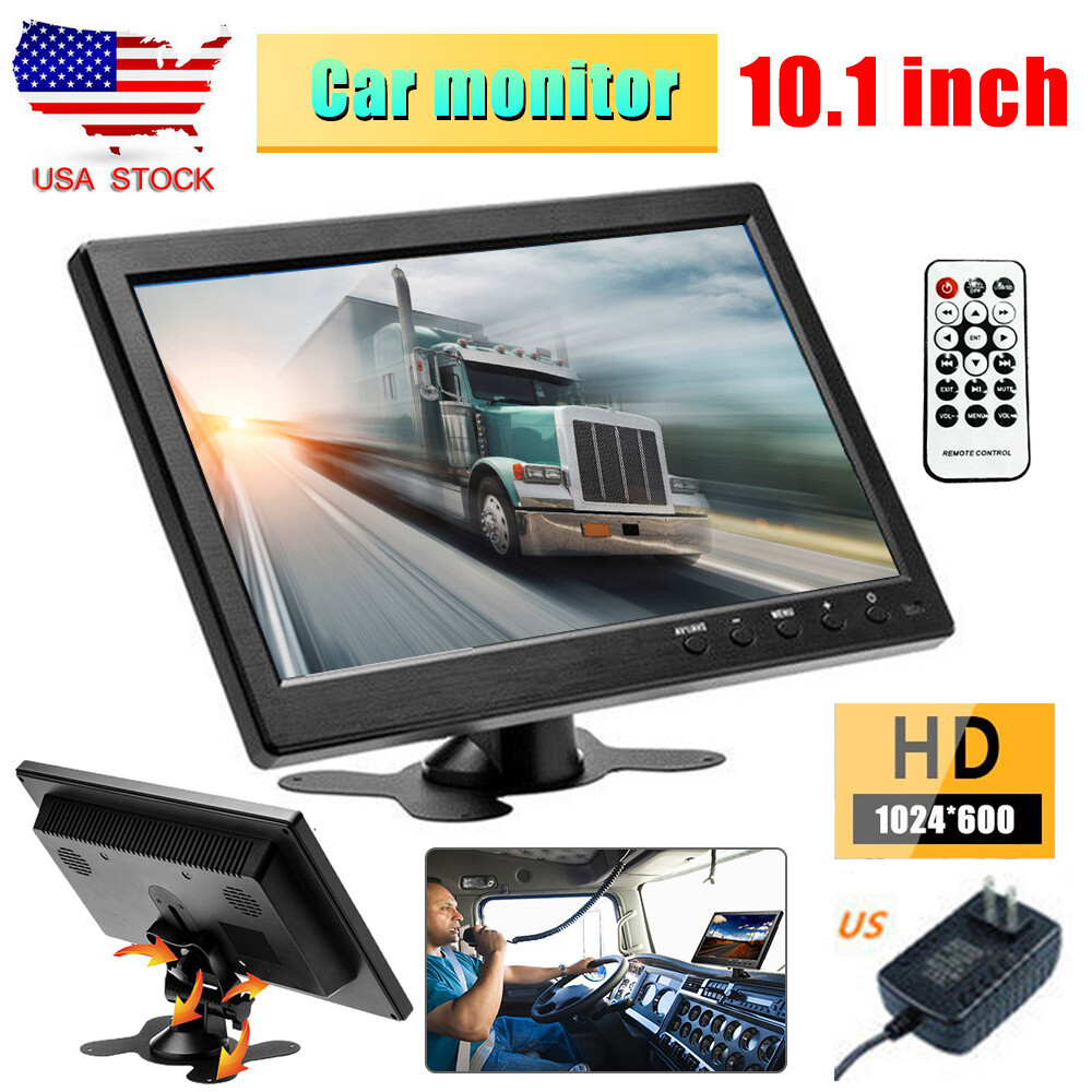 1080P 10.1″ LCD CCTV Monitor PC Screen AV RCA VGA HDMI Display Video US Plug