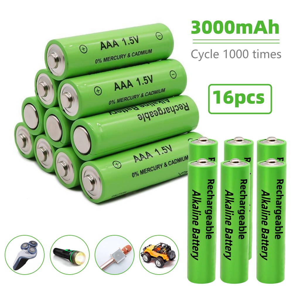 16-32Pcs 1.5V 3000mAh AA / AAA Rechargeable Batteries LED Light Battery Alkaline