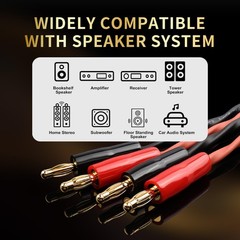 13 AWG Audiophile Speaker Cable – Speaker Wire with Banana Plugs,6N OFC Core,…