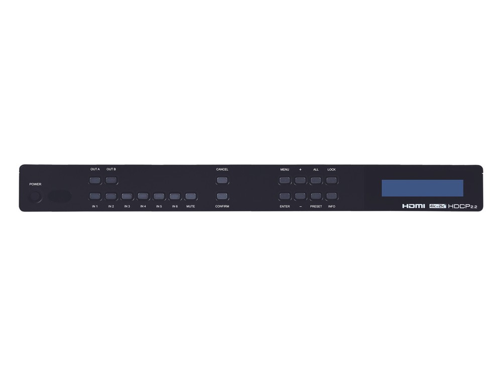 A-NeuVideo ANI-62HDRH 6X2 HDR HDCP 2.2 4k 60Hz HDMI 18G Matrix Switcher