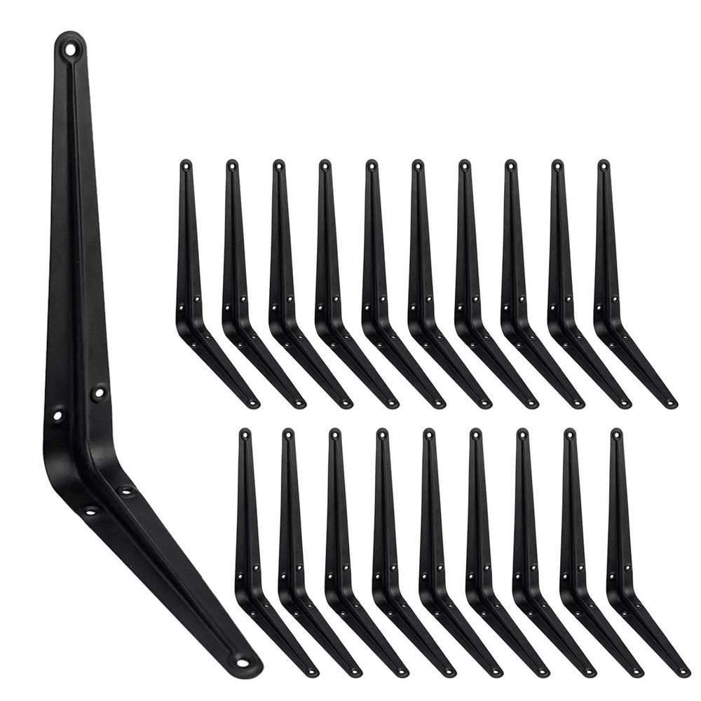 20 Pcs Shelf Brackets 8 Inch, Floating 8 x 6 inches -20 Pack, Black