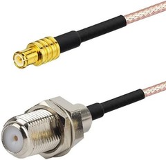 2PCS 6″ RF Coaxial Cable Assembly MCX Male to F Female Connector Adapter Cord