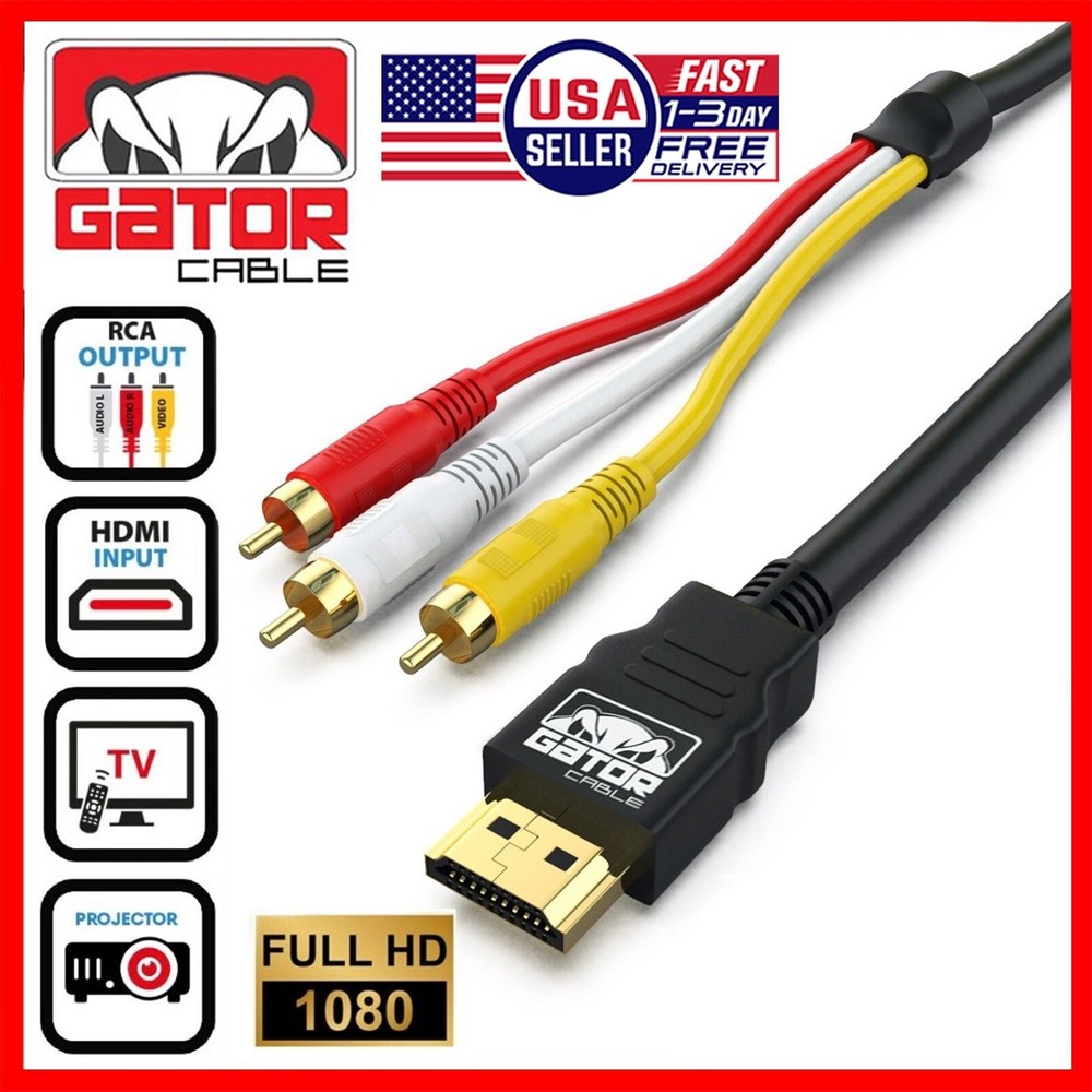 HDMI To 3 RCA Video Audio AV Component Converter Adapter HD Cable 1080P HDTV 5FT