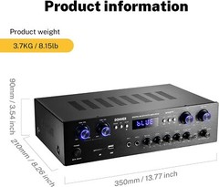 Donner MAMP5 Bluetooth Audio Power Amplifier Receiver 440W 4 Channel HiFi Amp