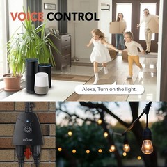 BN-LINK Dual Outlet Outdoor Smart WiFi Plug Compatible with Alexa and Google