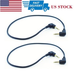 2pcs Right Angle 30cm 2.5mm Stereo Male to 2.5mm Male Aux Audio Adapter Cable US