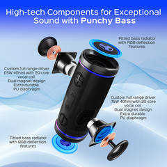 TREBLAB HD77 Bluetooth Speaker True Wireless Stereo Cordless for Outdoor Sports