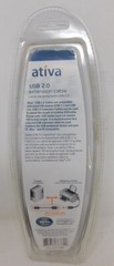 Ativa 828-655 USB 2.0 Extension Cable 6′ Black New In Box A Plug A receptacle