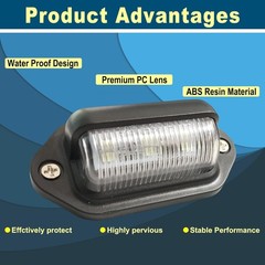 2PCS Xenon White LED License Plate Light – 12V-24V DC Waterproof 6-SMD Lamp Tail