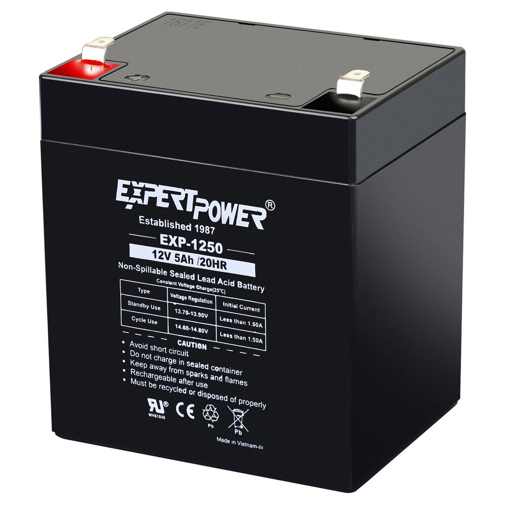 ExpertPower 12V 5AH SLA Battery Replacement for Vision CP1250H