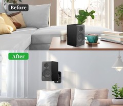 Durable ABS Speaker Wall Mounts with Adjustable Angles – 8 lbs Support, Black