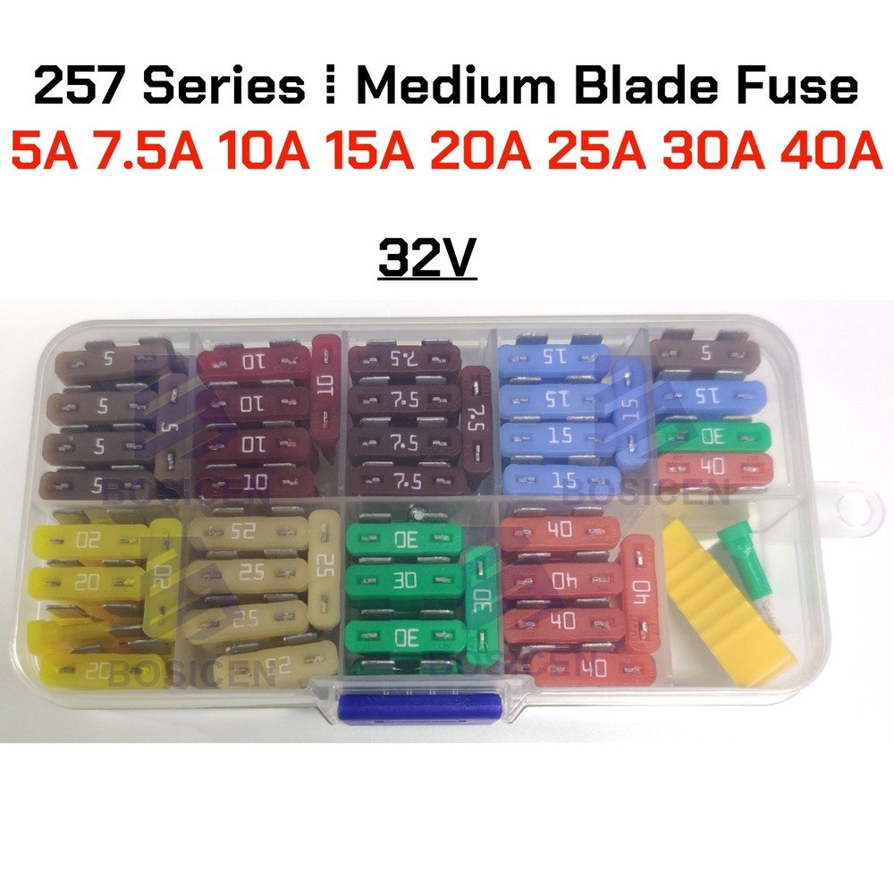 Littelfuse 257 Medium Blade Fuse 32V 5A 7.5A 10A 15A 20A 25A 30A 40A 80PCS/1 Set