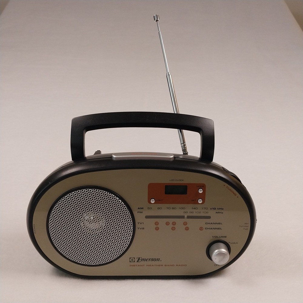 Emerson AM FM Weather Band Radio RP1103 tested and works AC or battery power