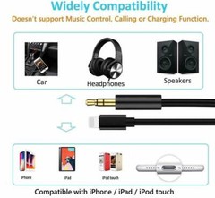 IPhone 7 8 X XR 11 12 13 Pro Max 8 Pin to 3.5mm AUX Audio Car Adapter Cord Lot