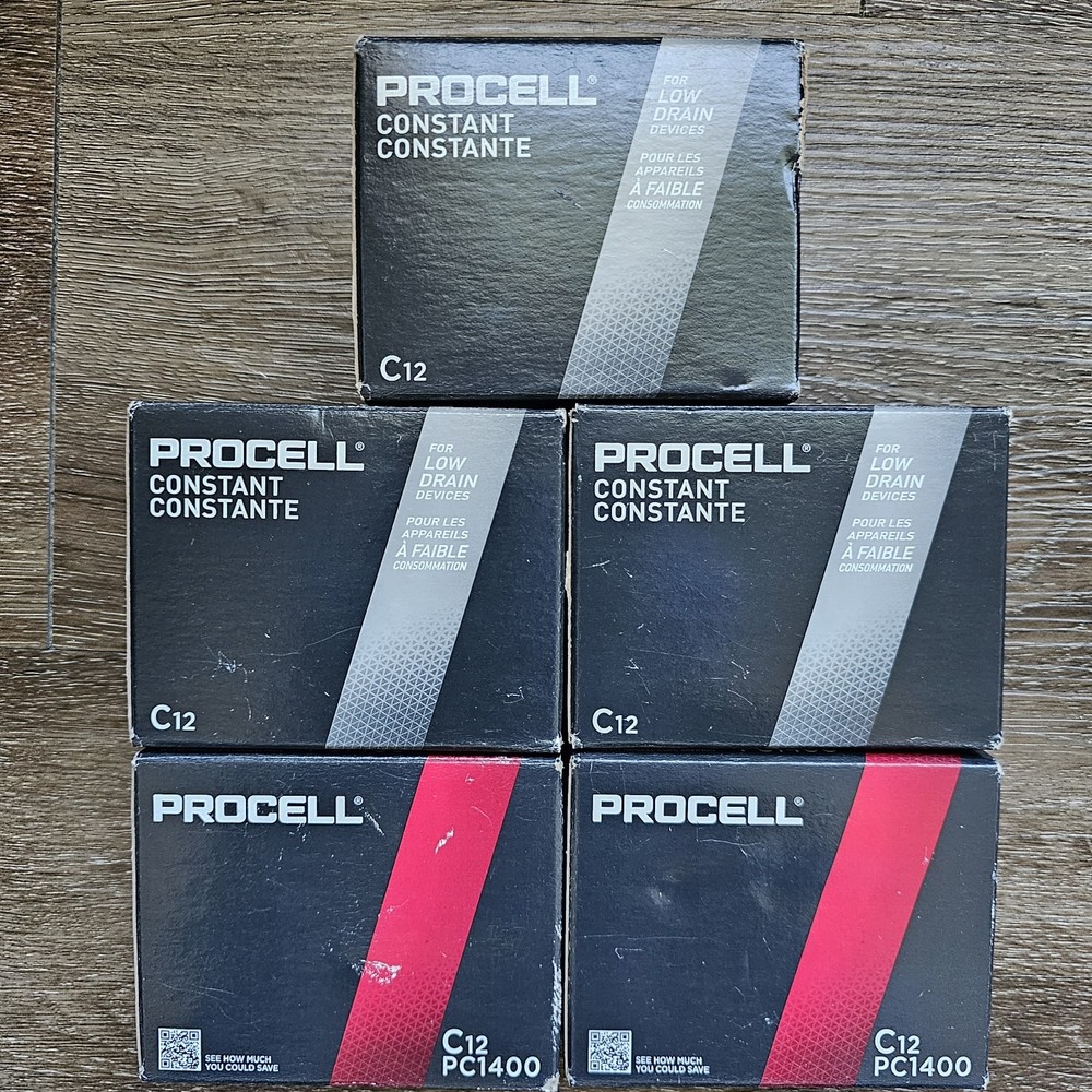 Duracell Procell Alkaline Batteries C (5 Boxes 12 Each) 60 Batteries