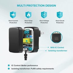 Versatile 12W Plug-in Universal Adapter with 8 Tips – Ideal for Home and Travel