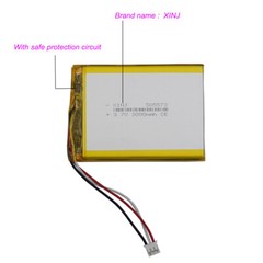 3.7V 3000mAh 11.1Wh Li-polymer Li Battery 505573 Thermistor 3-Wires JST 3pin 2.0