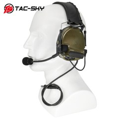 TS TAC-SKY COMTAC III Tactical Headse Removable headband & K 2 Pin Plug Ptt