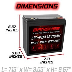 Banshee 12V 18AH Lithium Battery Compatible with Merits P120, P320 – 2 Pack M