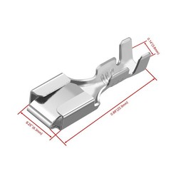 100PCS 6.3mm Female Spade Crimp Terminals Non-Insulated Quick Splice Connectors