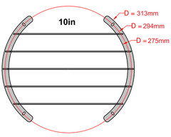 12” Custom High Excursion SubWoofer Grill Metal Raised Cover BARs 1pc Handmade