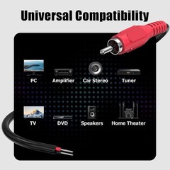 1ft RCA to Speaker Wire with Braided Shield – Superior Audio Quality