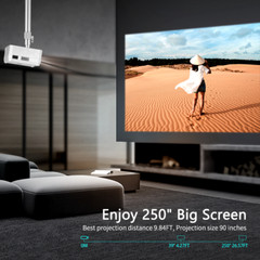 VANKYO Mini WiFi Wireless 1080P FHD Projector 8500LMS 250″ Display + 100″ Screen