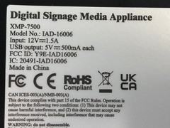 IADea XMP-7500 4K Digital Signage Media Appliance w/ AC Adapter