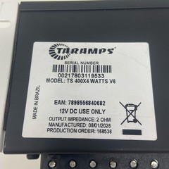Taramps TS 400×4 V2 4-Channel Car Amp 400W RMS Silver/Black Small