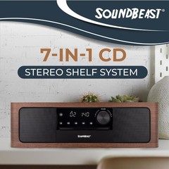 Stereo Shelf System CD Player Bluetooth FM Radio USB Aux Optical Brown CD25