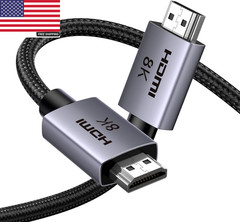 8K HDMI 2.1 Cable 48Gbps 6.6FT, Certified Ultra High Speed HDMI Cord Aluminum, 4