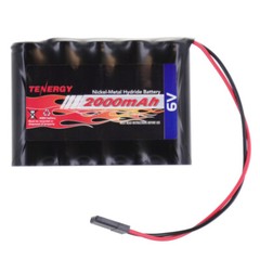 Tenergy NiMH 4.8V or 6V 2000mAh RC Receiver Battery Packs With Hitec Connector