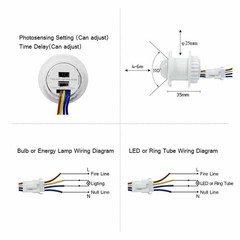 AC 110V 220V PIR Infrared Body Motion Sensor Detector Control Switch Light Lamp