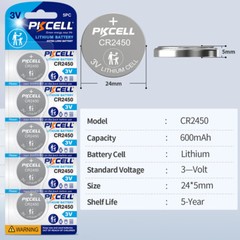 20 PACK Super Fresh Long CR2450 ECR 2450 3v LITHIUM Coin Cell Battery PKCELL