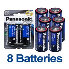 8x Panasonic D Batteries Super Heavy Duty Power Carbon Zinc Battery Exp 03/2025