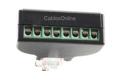 5pk RJ45 Male Plug to AV 8-Pin Screw Terminal Block Adapter Converter, PL-CN45-5