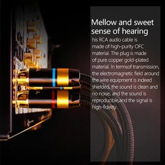 YYTCG 6N OFC RCA Audio Cable 2RCA to 2RCA Gold Plated HiFi Amplifier DVD TV